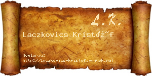 Laczkovics Kristóf névjegykártya